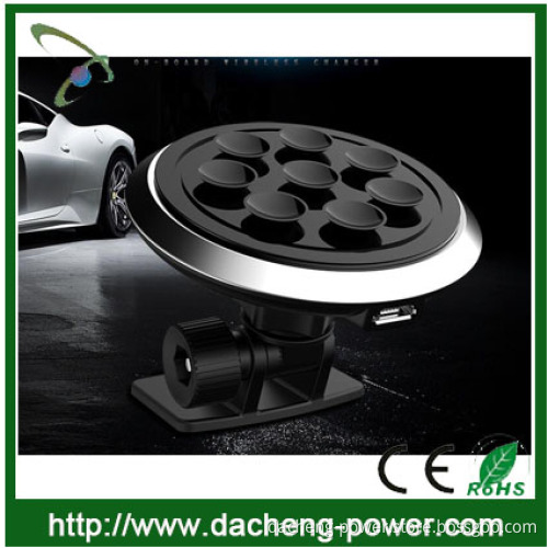 Newly vacuum adsorb design qi wireless charger car with CE ROHS FCC